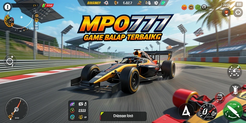 Tampilan gameplay MPO777 yang mendebarkan dalam balapan.